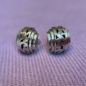 LOIS HILL Earrings, Sterling Domed Geometric Design, Vintage